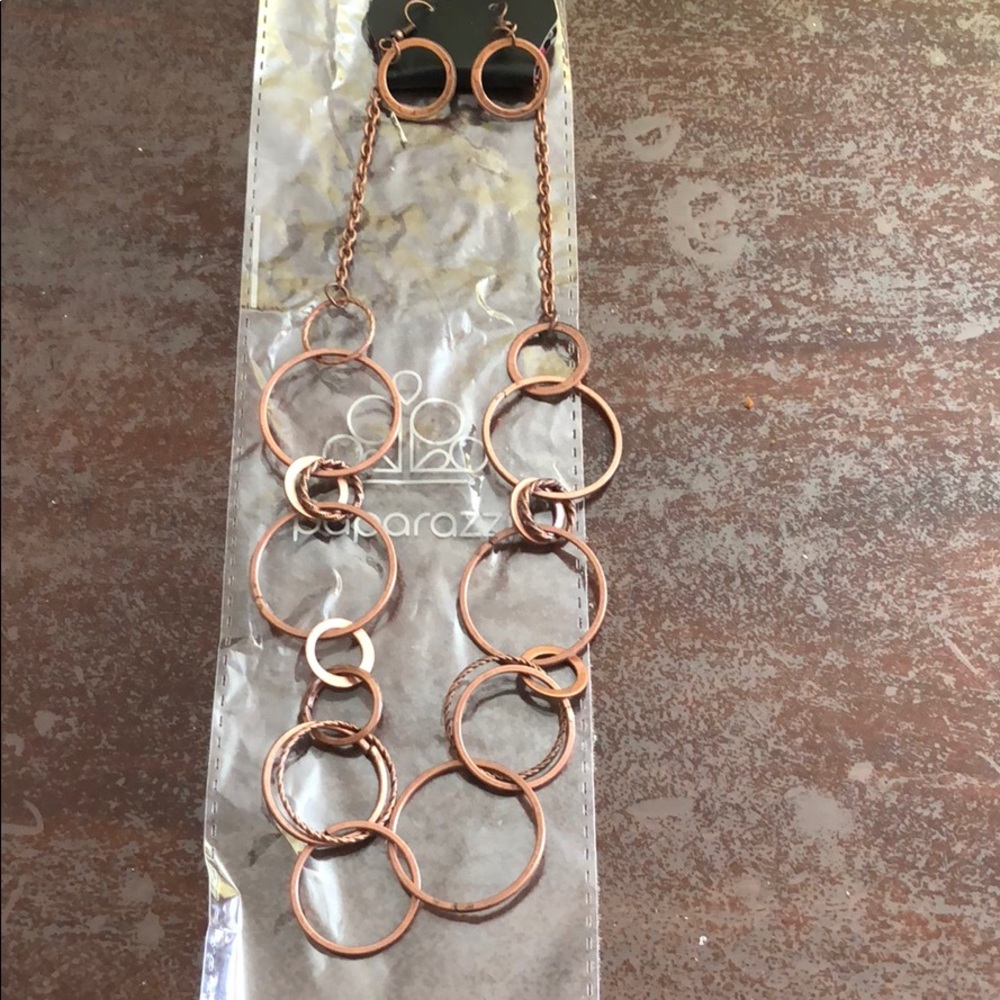 Bronze necklace w/ bronze earring